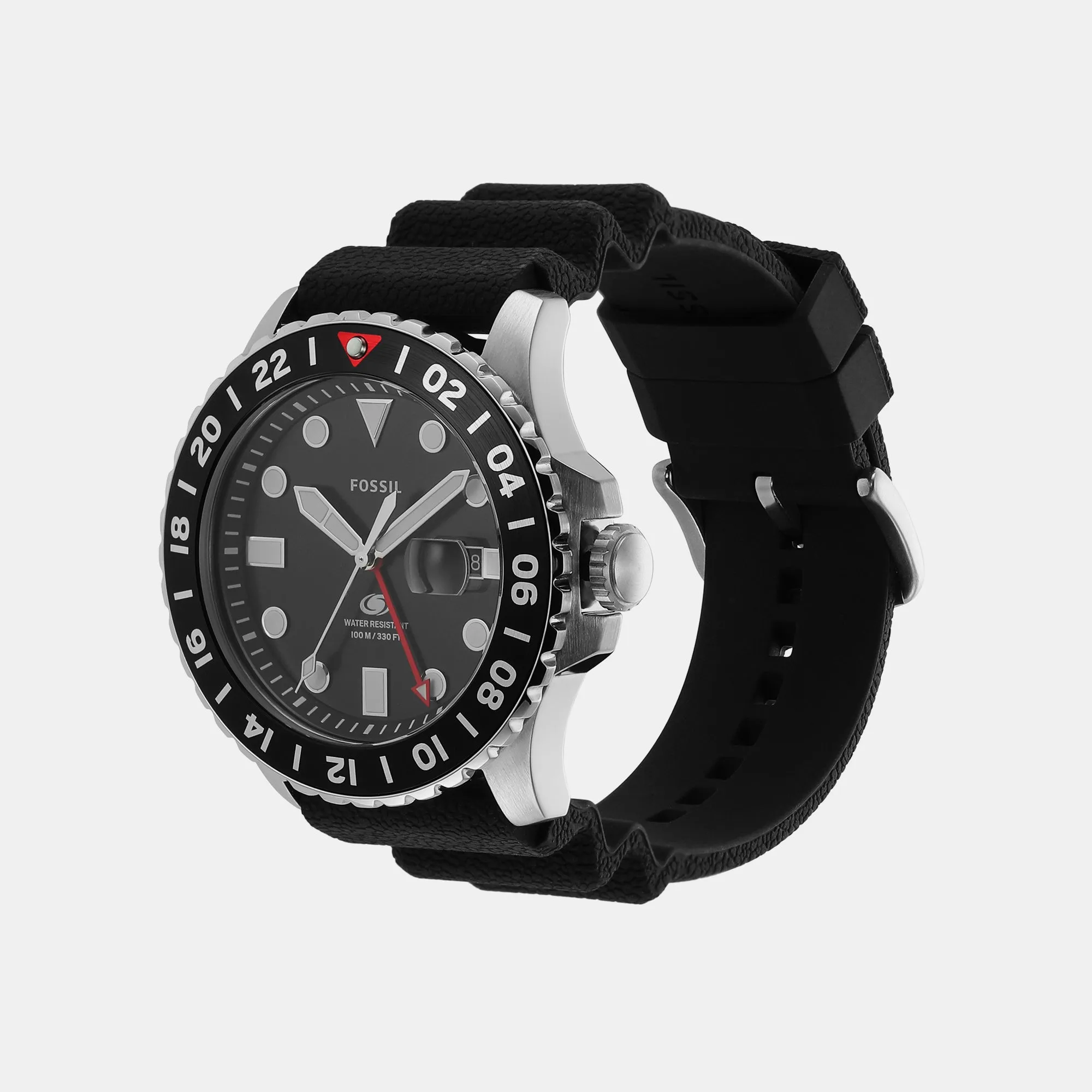 Men Quartz Black Dial Analog Silicone Watch FS6036