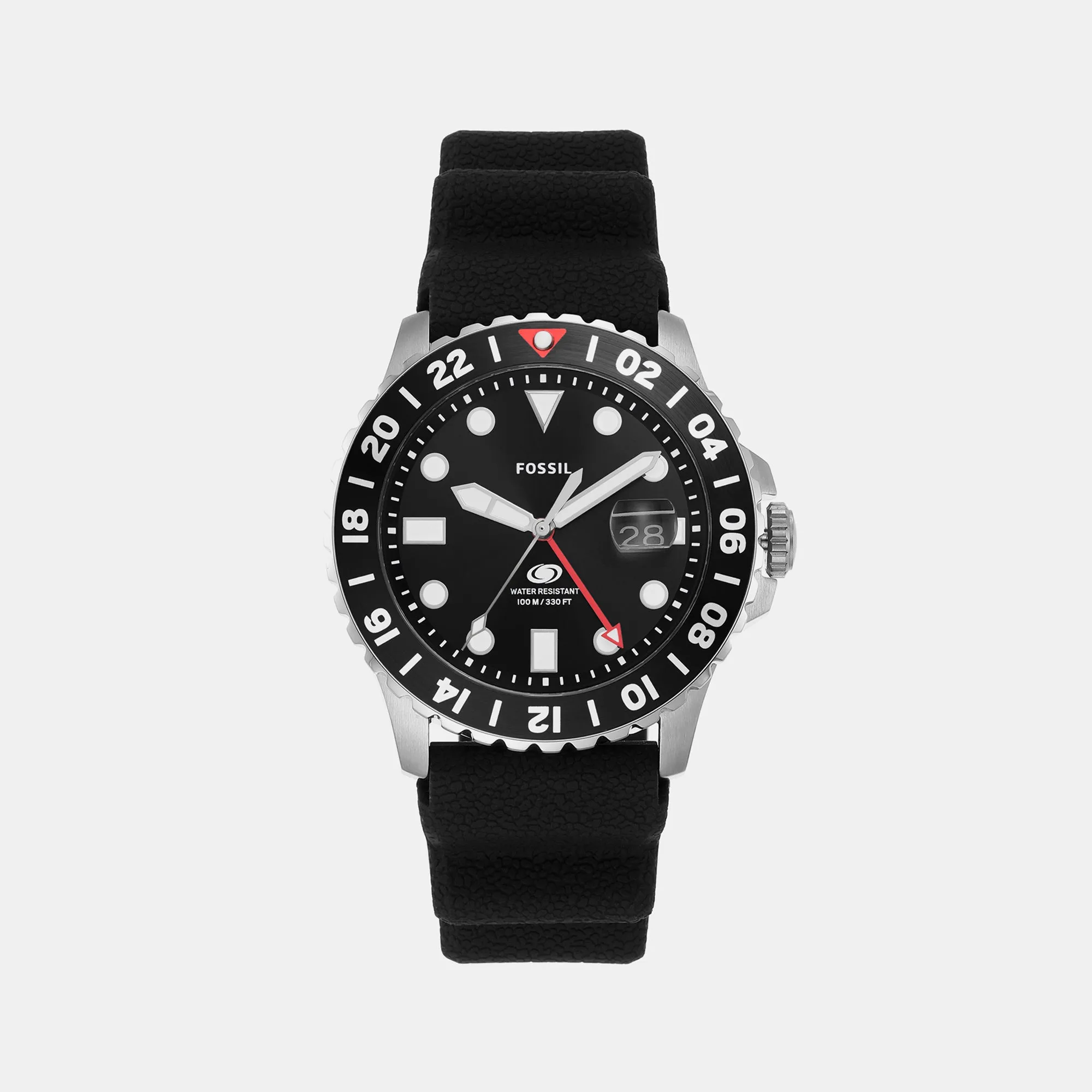 Men Quartz Black Dial Analog Silicone Watch FS6036
