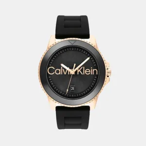 Men Quartz Black Dial Analog Stainless Steel Watch 25200425