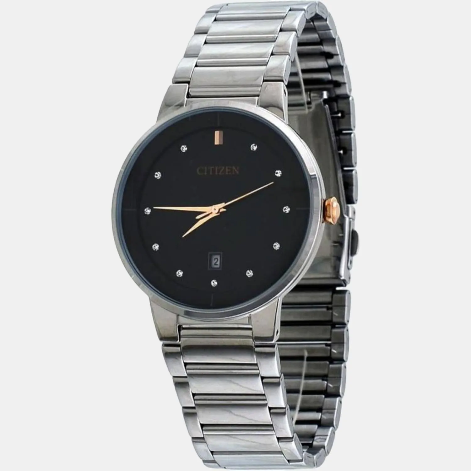 Men Quartz Black Dial Analog Stainless Steel Watch BI5014-58E