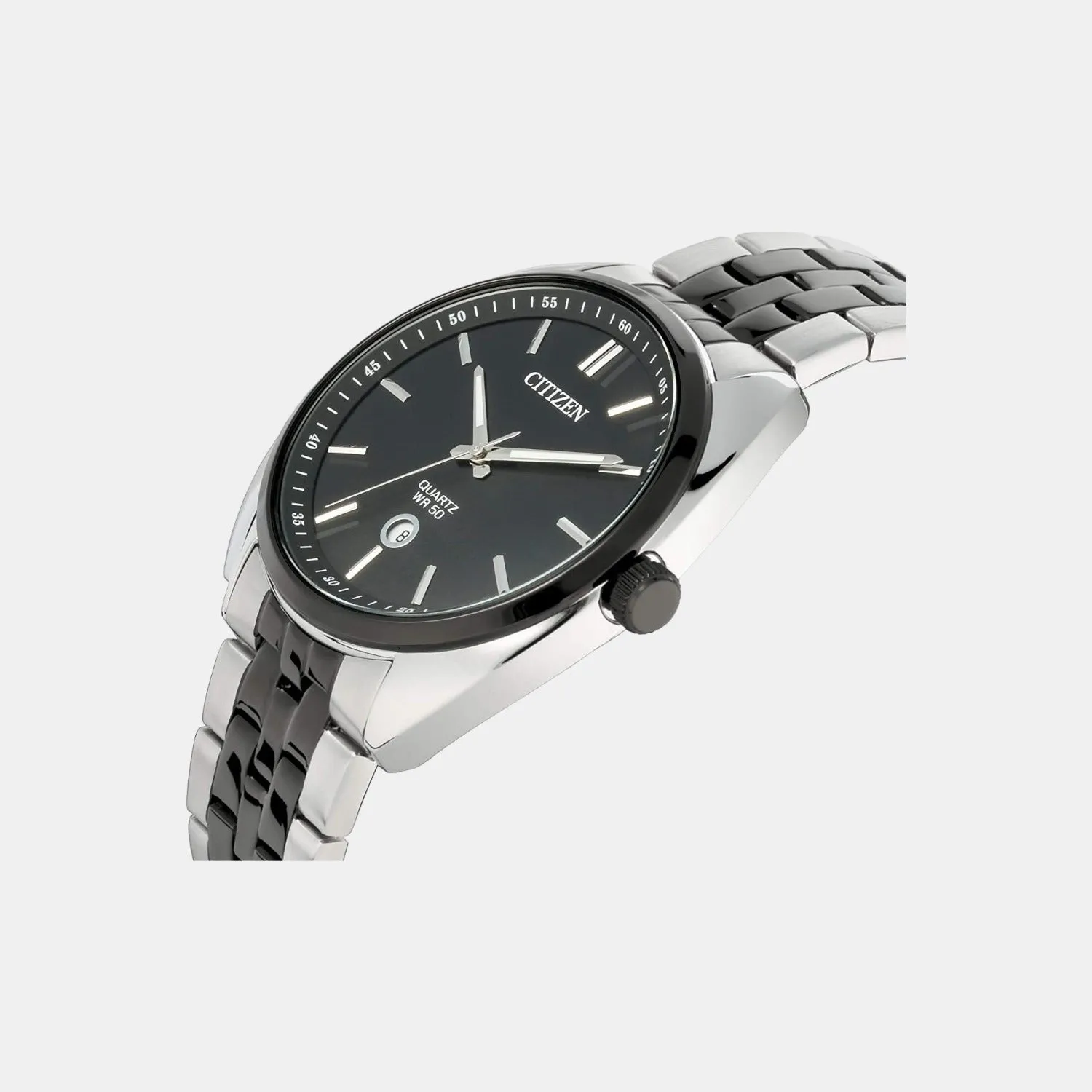 Men Quartz Black Dial Analog Stainless Steel Watch BI5098-58E