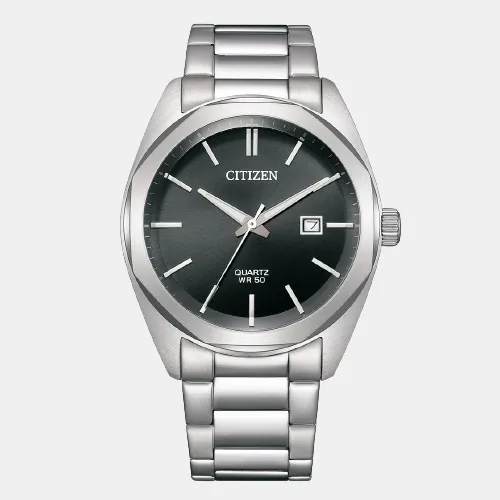 Men Quartz Black Dial Analog Stainless Steel Watch BI5110-54E