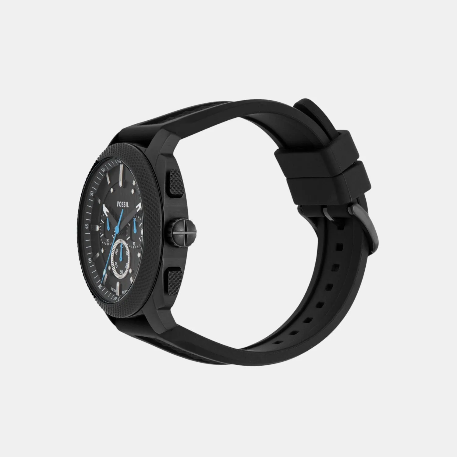 Men Quartz Black Dial Chronograph Silicone Watch FS6099