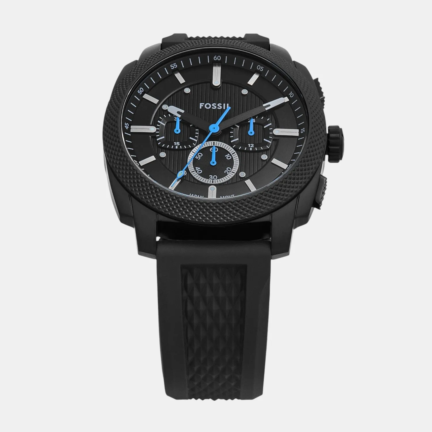 Men Quartz Black Dial Chronograph Silicone Watch FS6099