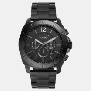 Men Quartz Black Dial Chronograph Stainless Steel Watch BQ2759