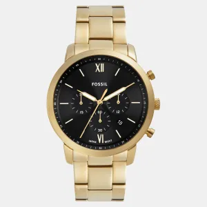 Men Quartz Black Dial Chronograph Stainless Steel Watch FS6093