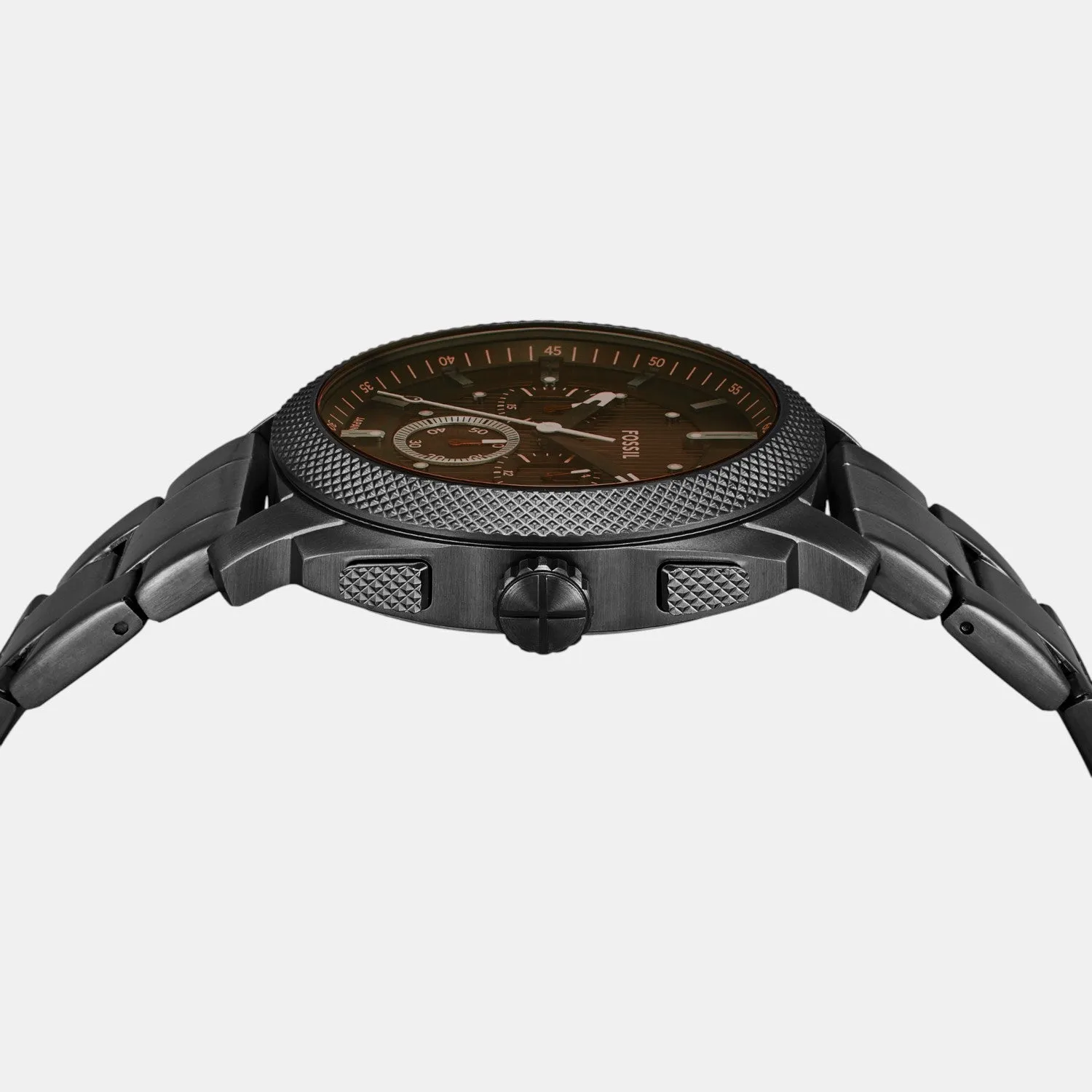 Men Quartz Black Dial Chronograph Stainless Steel Watch FS6097