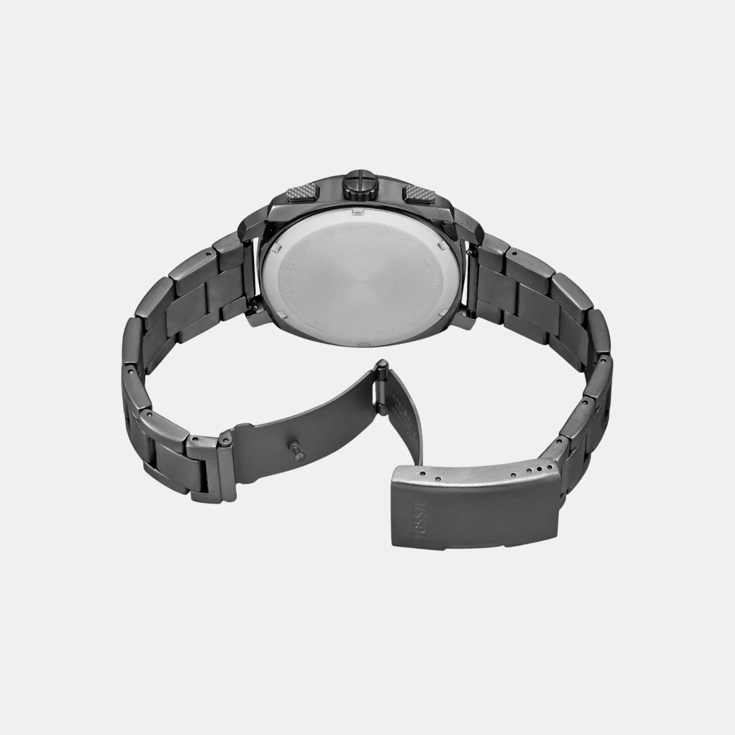 Men Quartz Black Dial Chronograph Stainless Steel Watch FS6097