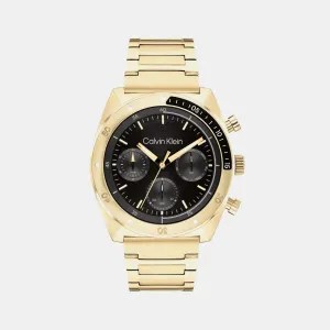 Men Quartz Black Dial Multi-Function Stainless Steel Watch 25200465