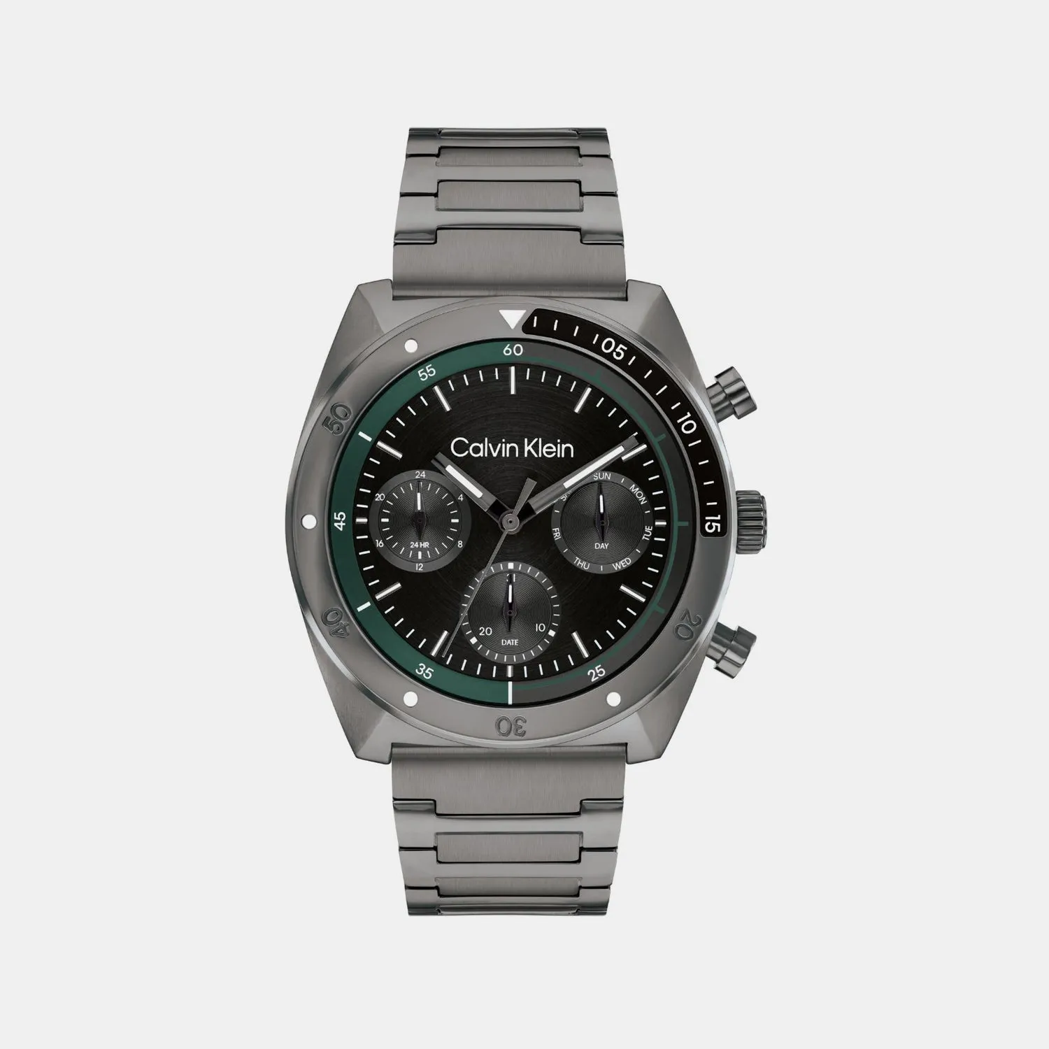 Men Quartz Black Dial Multi-Function Stainless Steel Watch 25200466