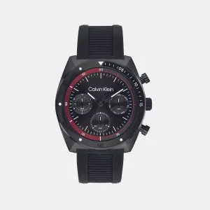 Men Quartz Black Dial Multi-Function Stainless Steel Watch 25200467