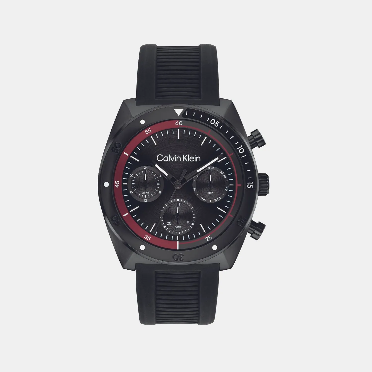Men Quartz Black Dial Multi-Function Stainless Steel Watch 25200467