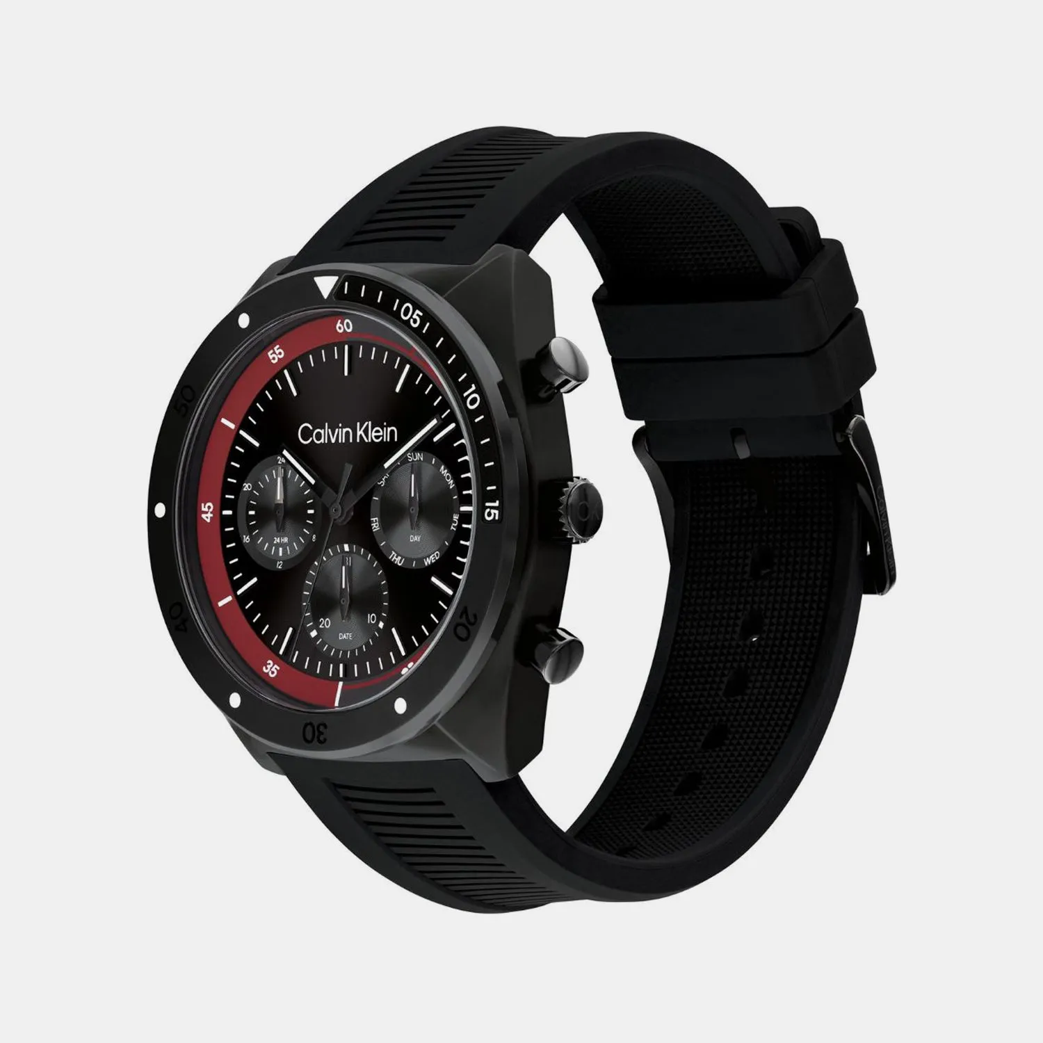 Men Quartz Black Dial Multi-Function Stainless Steel Watch 25200467