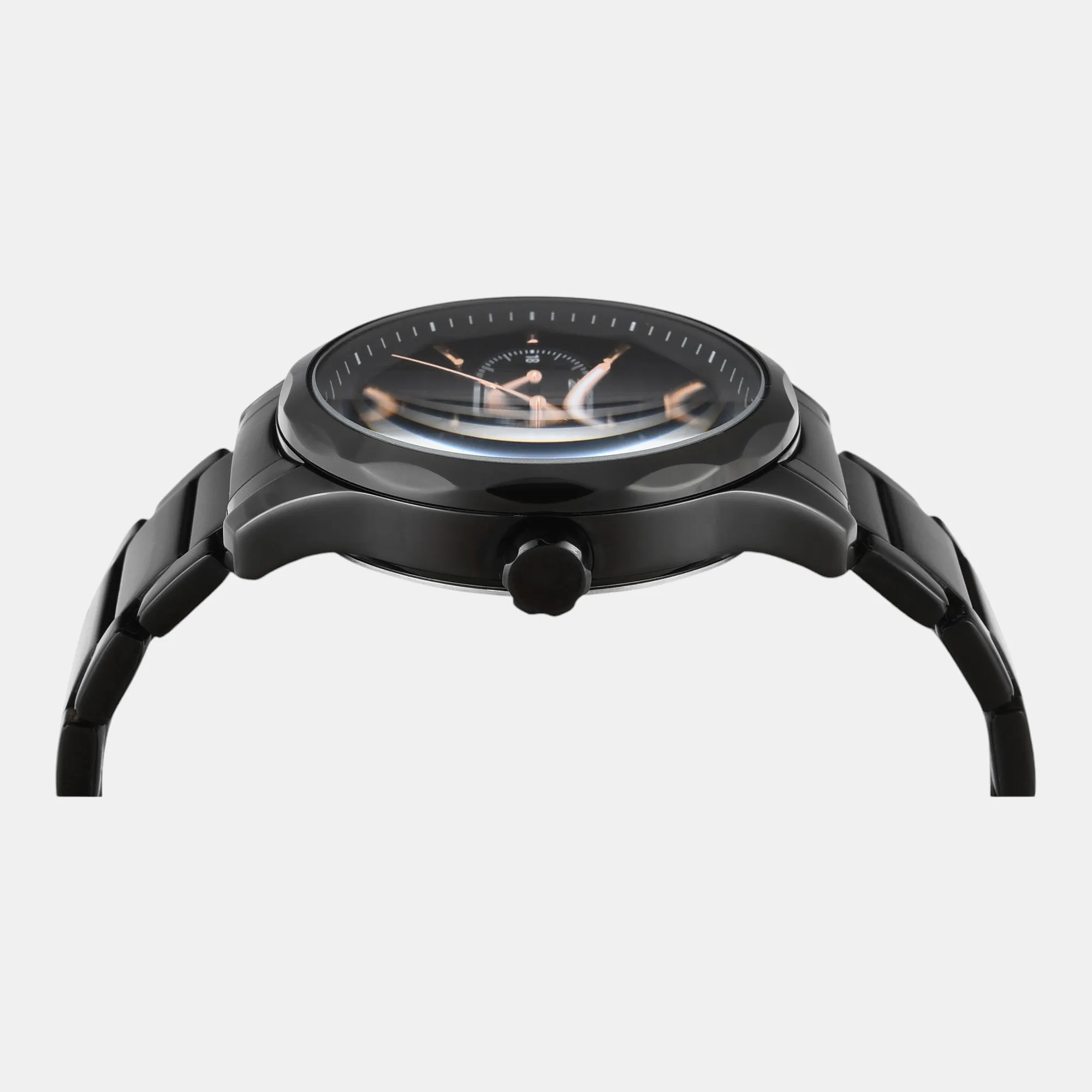 Men Quartz Black Dial Multi-Function Stainless Steel Watch TW0TG7625