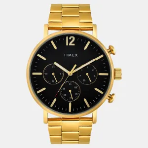 Men Quartz Black Dial Multi-Function Stainless Steel Watch TWEG20025