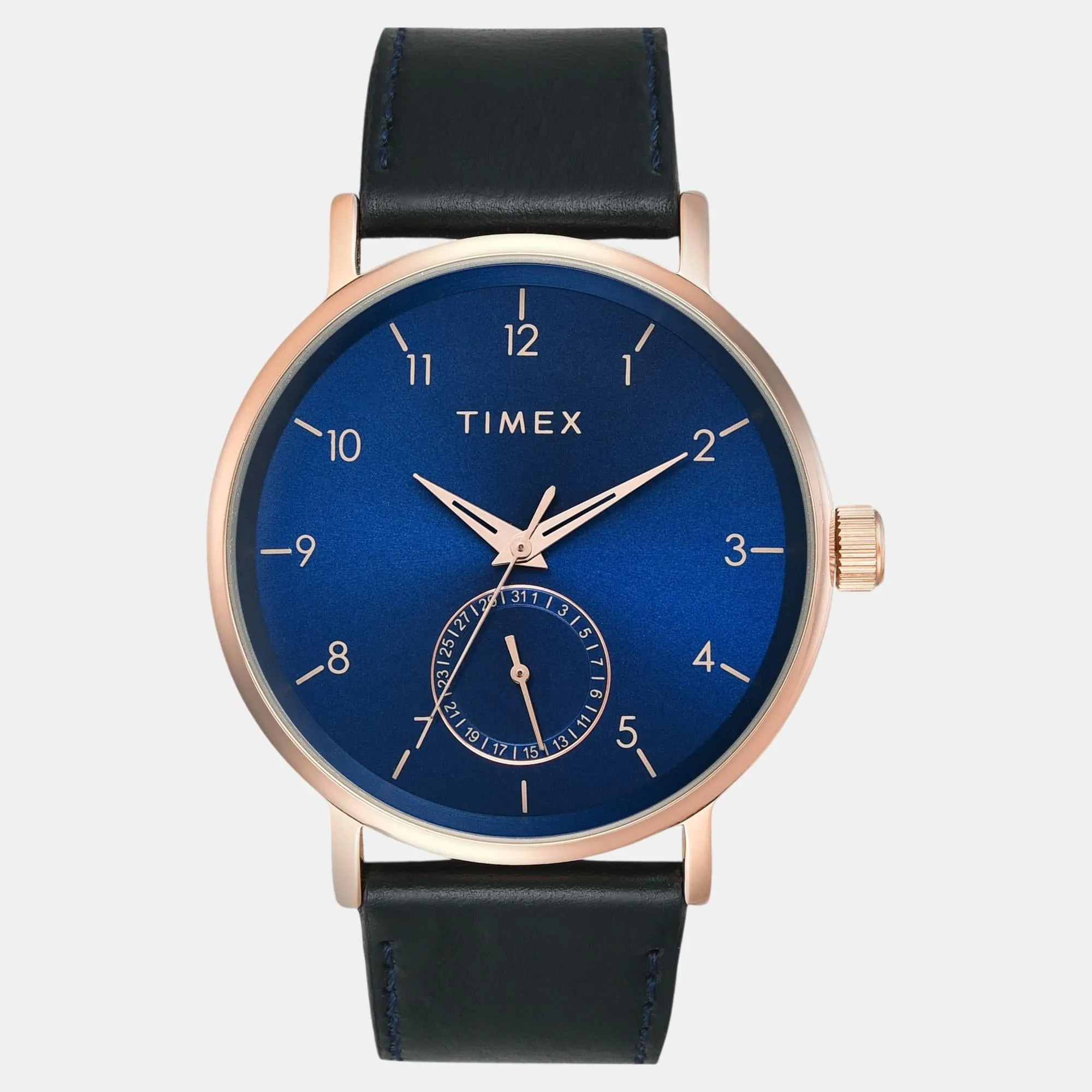 Men Quartz Blue Dial Analog Leather Watch TWEG20020