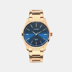 Men Quartz Blue Dial Analog Stainless Steel Watch BH5003-51L