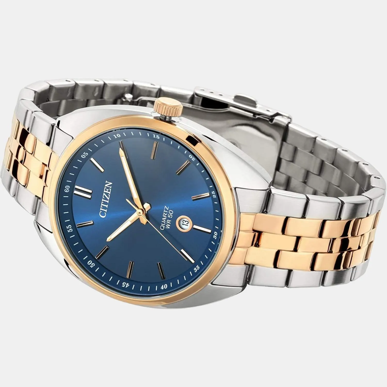 Men Quartz Blue Dial Analog Stainless Steel Watch BI5096-53L