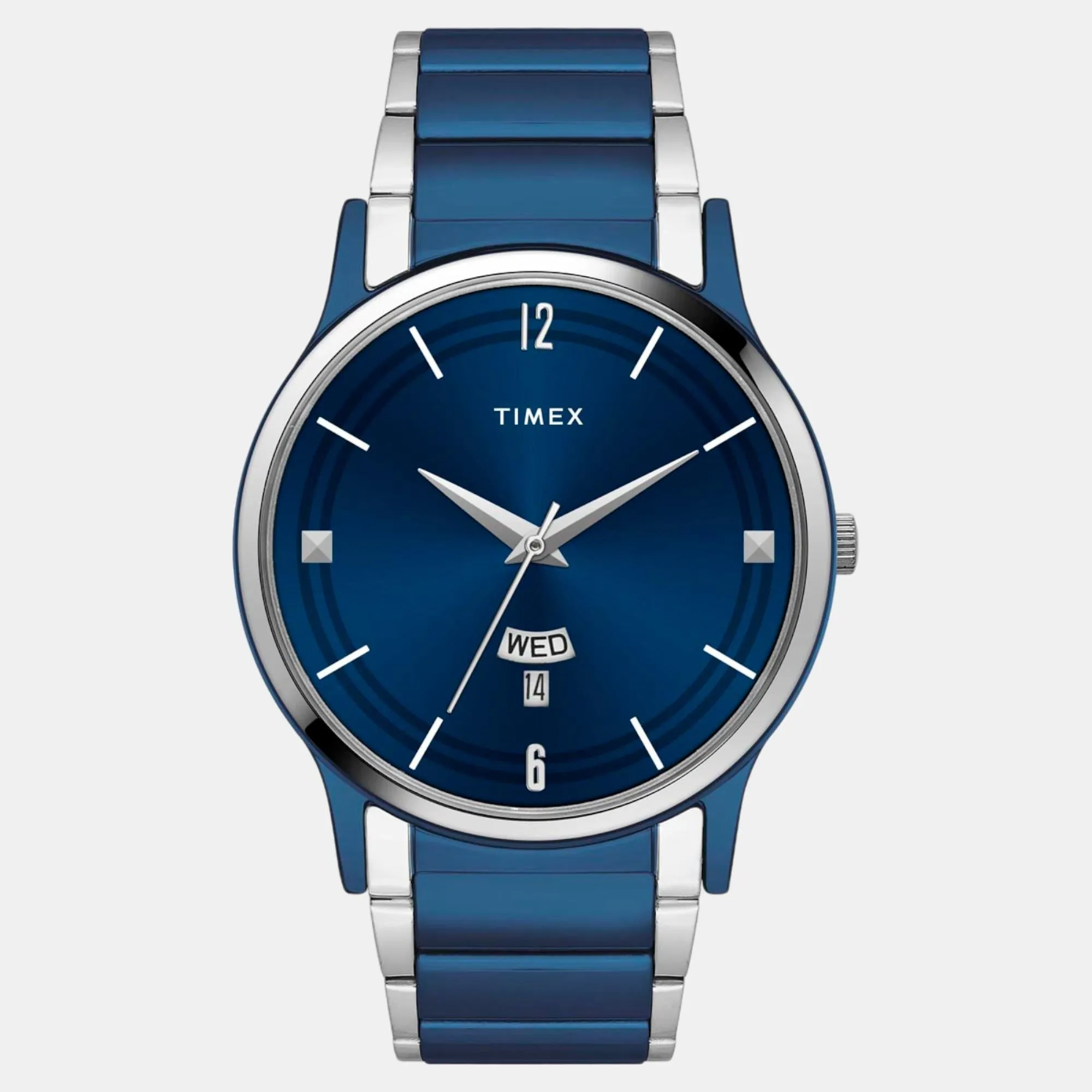 Men Quartz Blue Dial Analog Stainless Steel Watch TW000R466