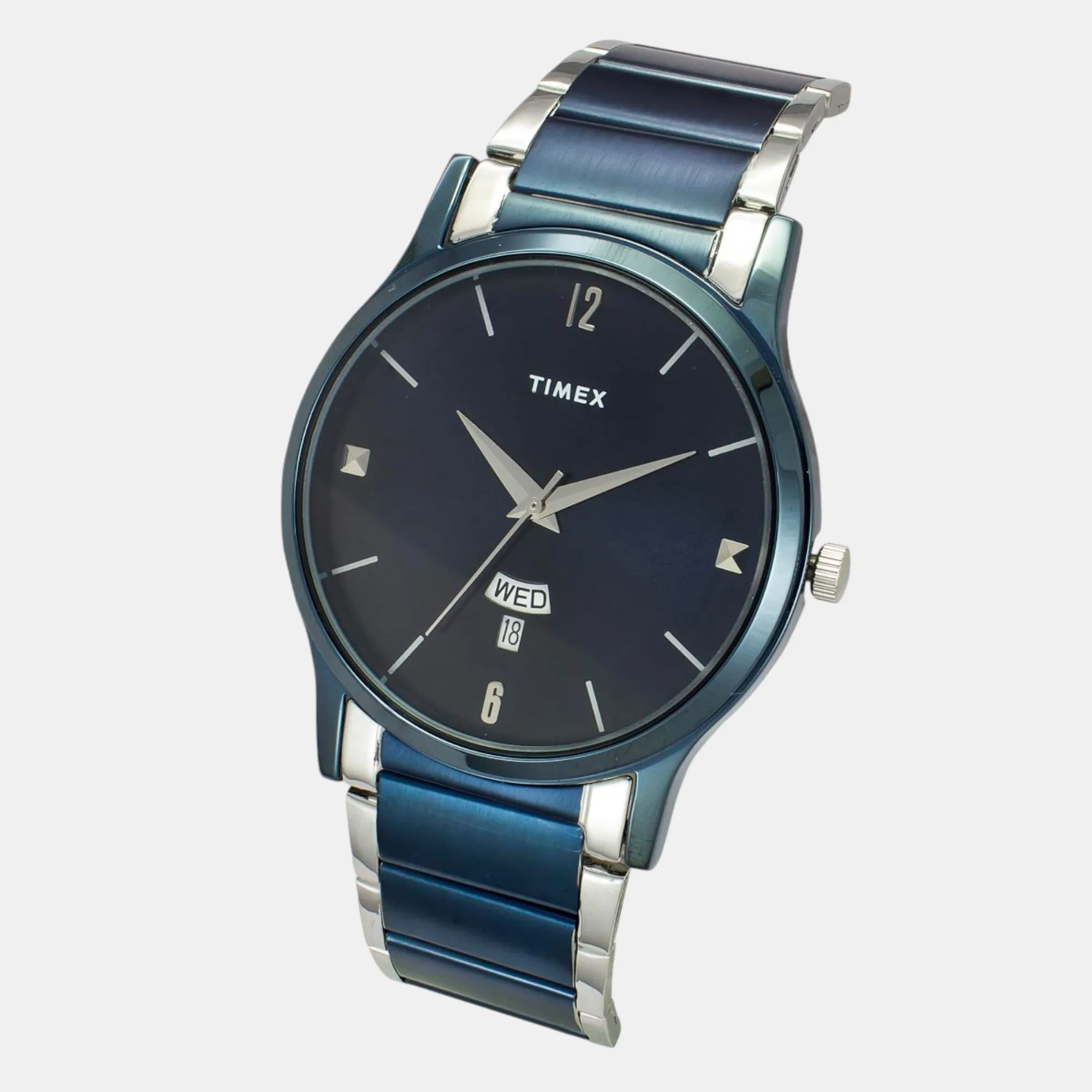Men Quartz Blue Dial Analog Stainless Steel Watch TW000R466