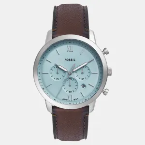 Men Quartz Blue Dial Chronograph Leather Watch FS6109