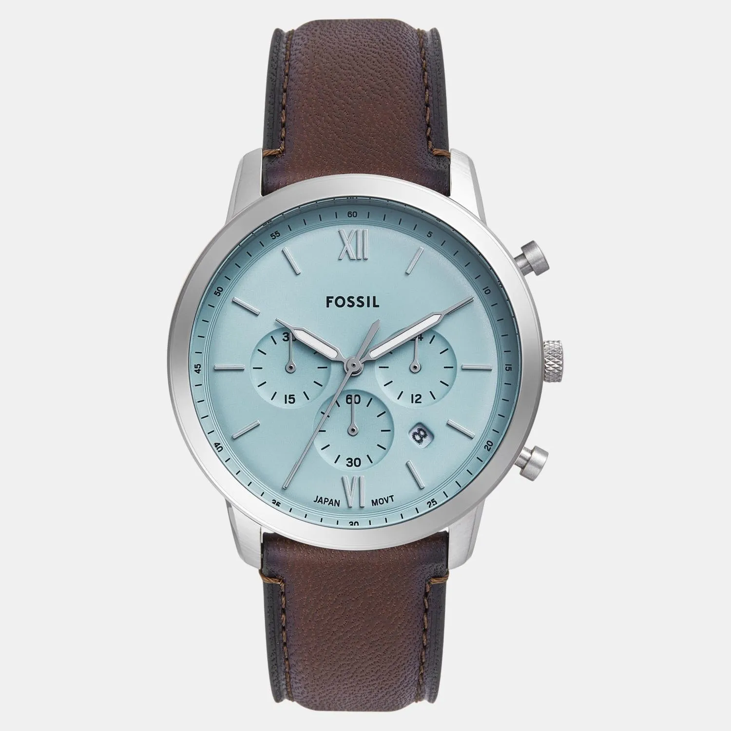 Men Quartz Blue Dial Chronograph Leather Watch FS6109