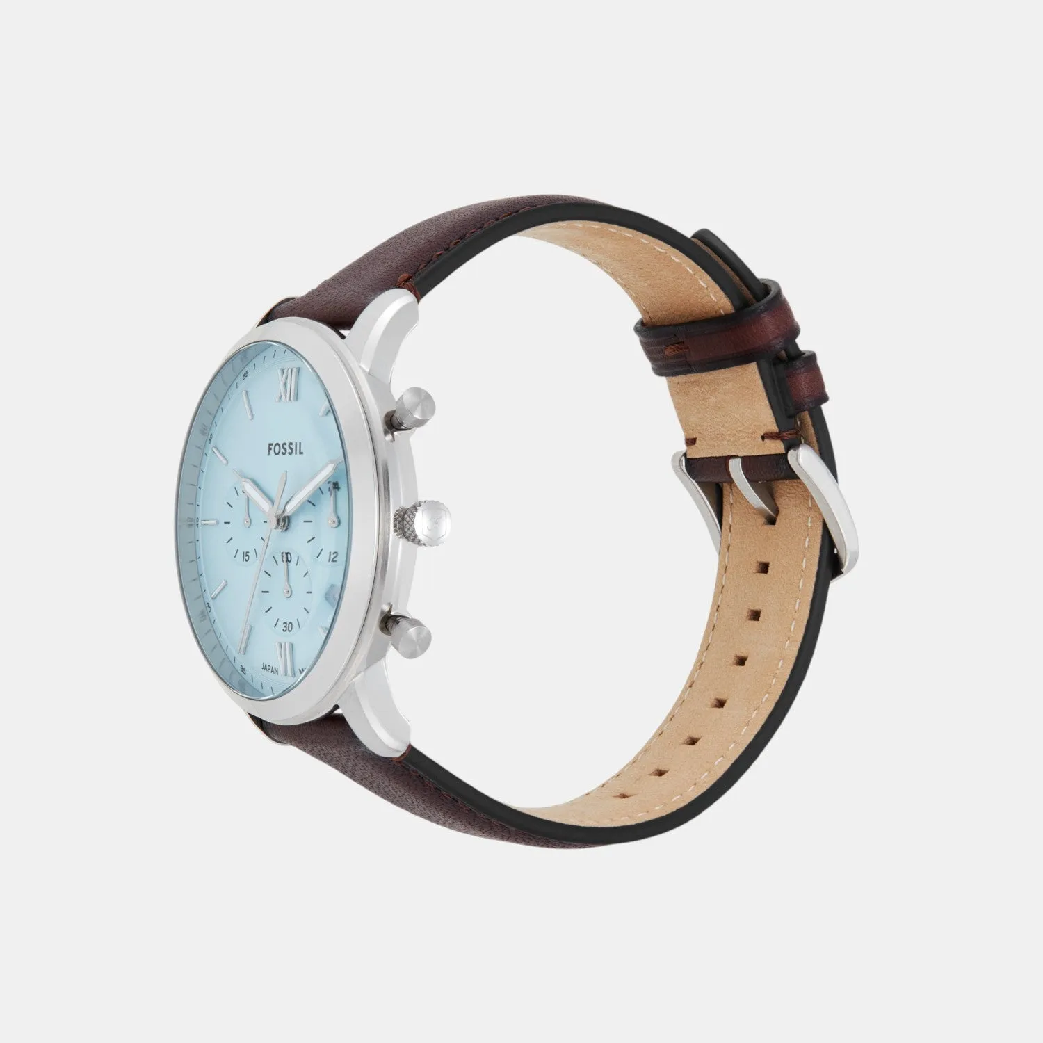 Men Quartz Blue Dial Chronograph Leather Watch FS6109