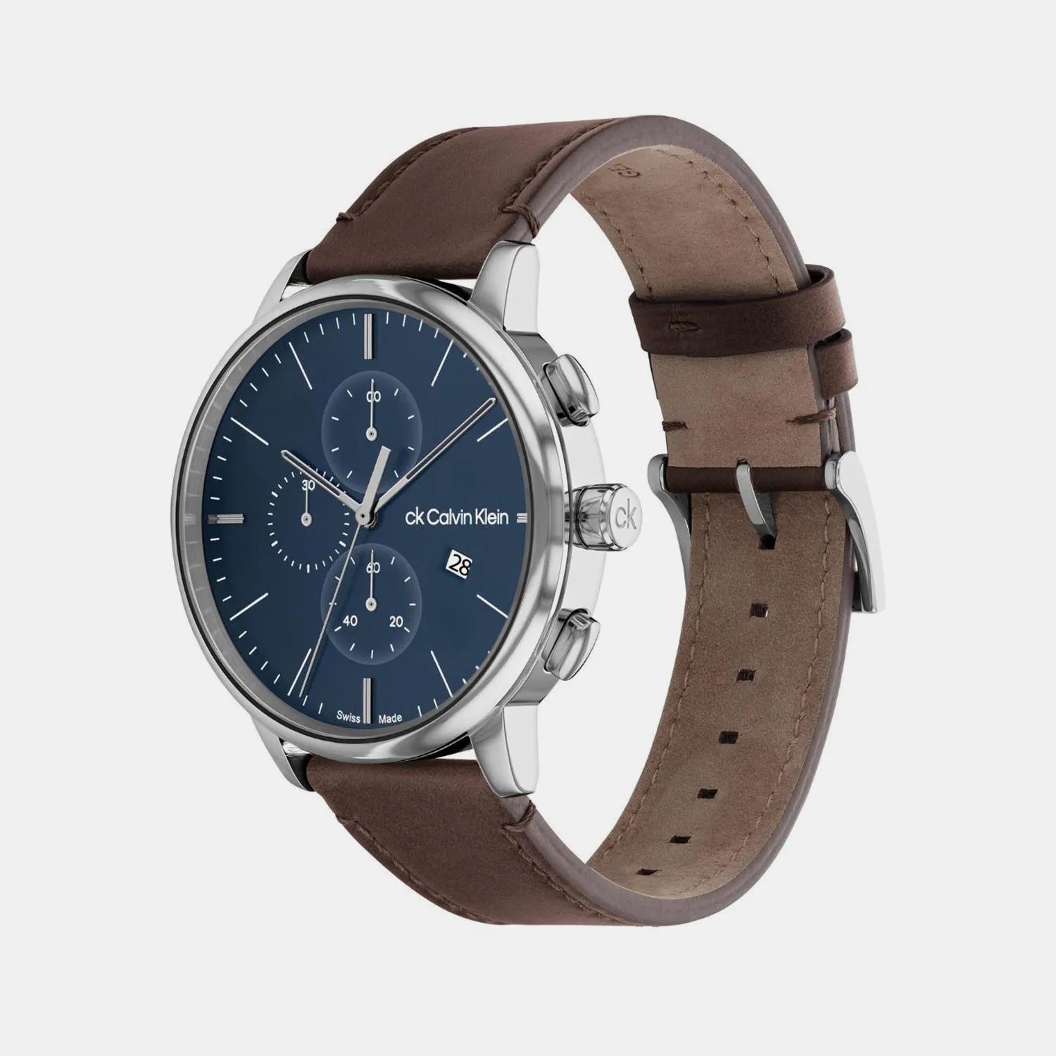 Men Quartz Blue Dial Chronograph Stainless Steel Watch 25000040
