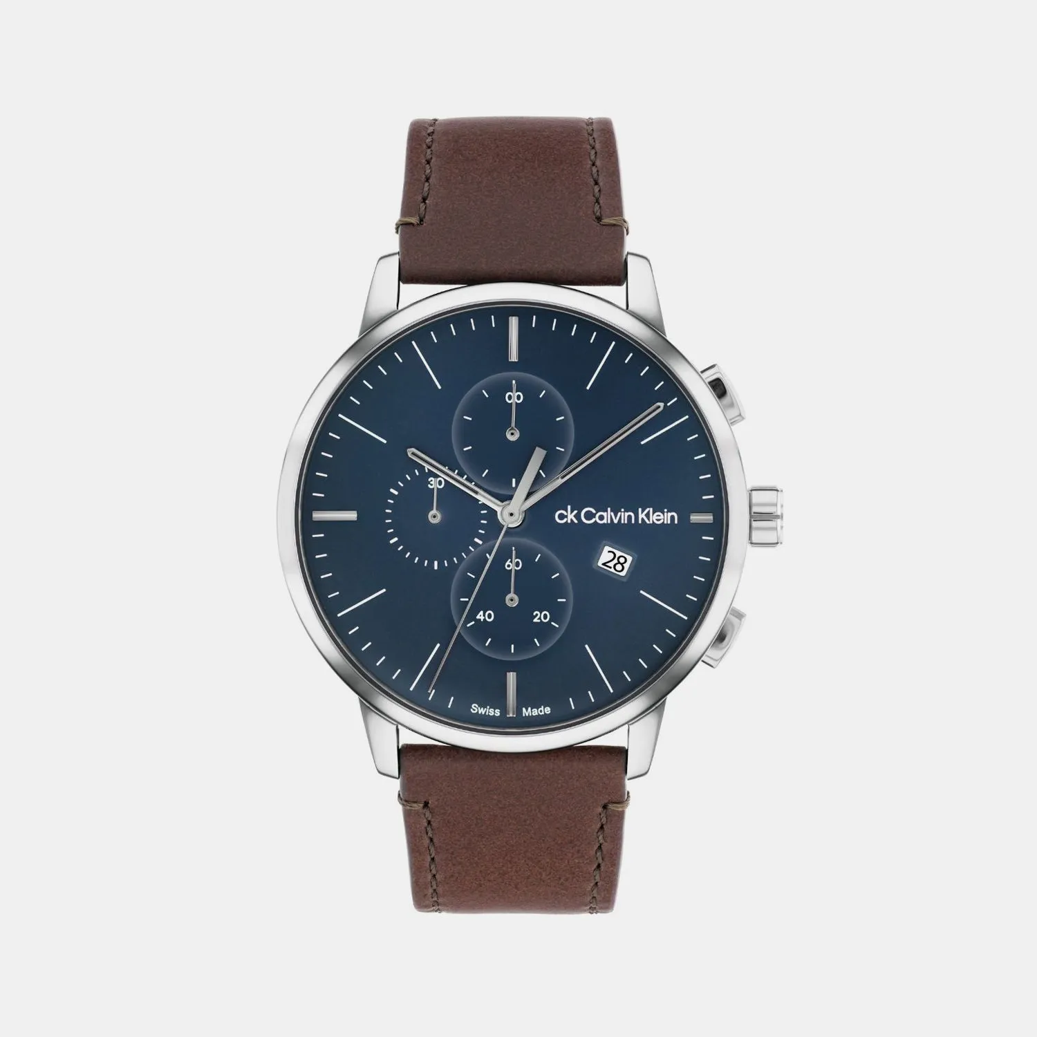 Men Quartz Blue Dial Chronograph Stainless Steel Watch 25000040