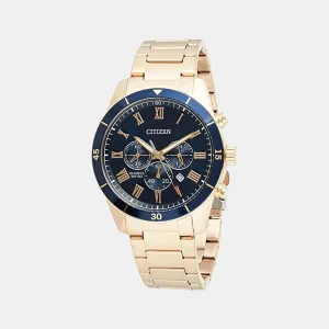 Men Quartz Blue Dial Chronograph Stainless Steel Watch AN8169-58L