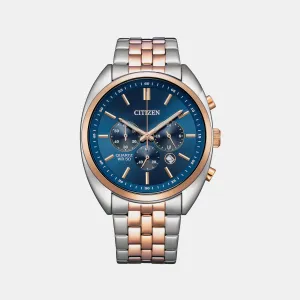 Men Quartz Blue Dial Chronograph Stainless Steel Watch AN8216-50L