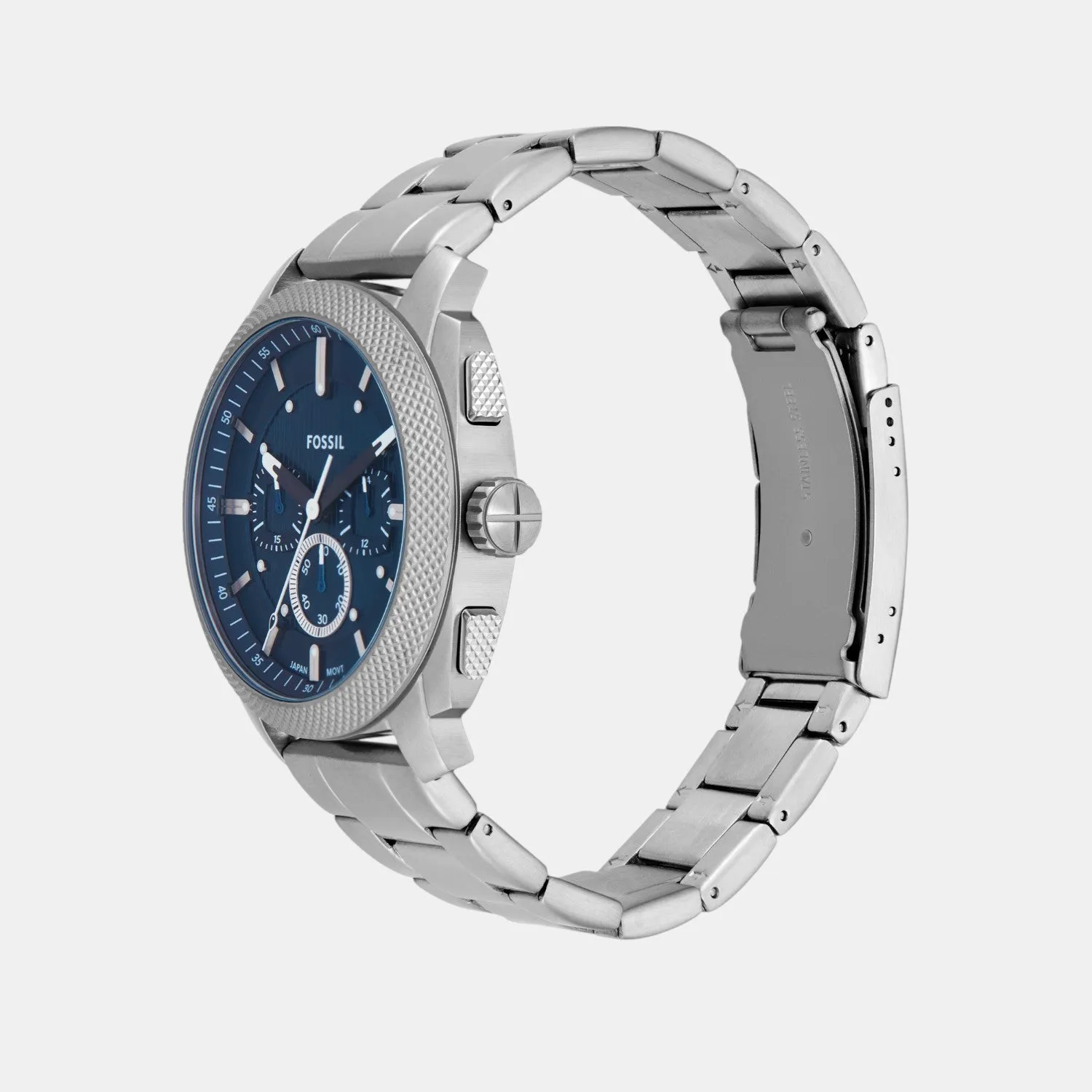 Men Quartz Blue Dial Chronograph Stainless Steel Watch FS6096