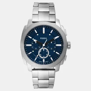 Men Quartz Blue Dial Chronograph Stainless Steel Watch FS6096