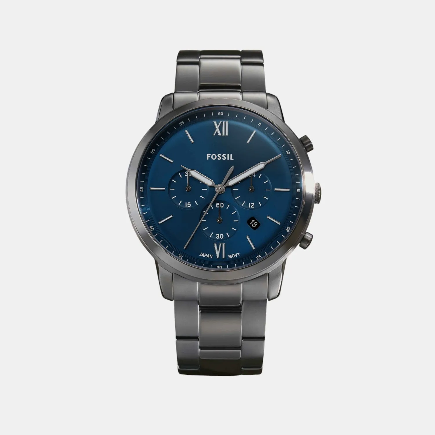 Men Quartz Blue Dial Chronograph Stainless Steel Watch FS6111
