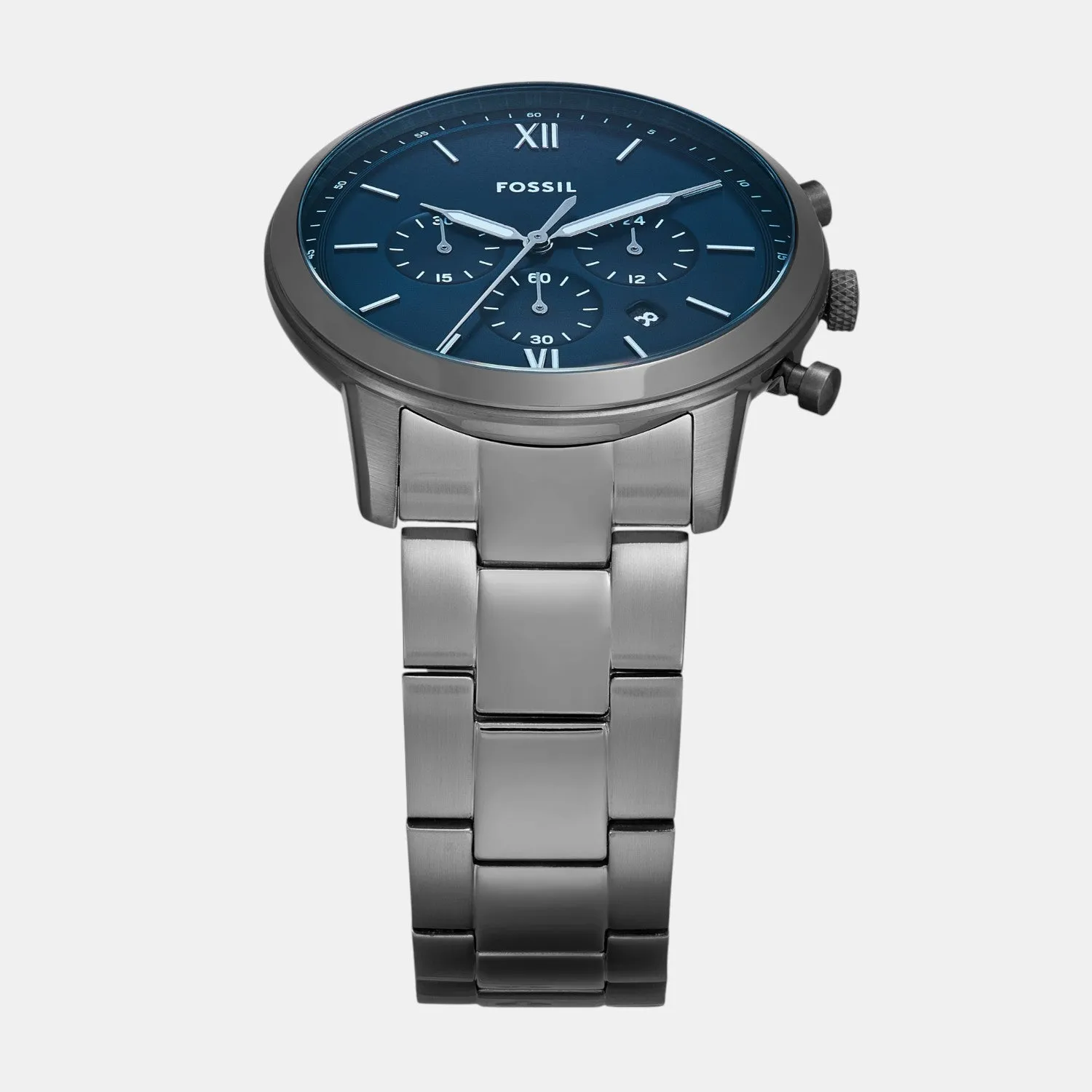 Men Quartz Blue Dial Chronograph Stainless Steel Watch FS6111