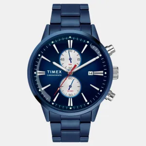 Men Quartz Blue Dial Chronograph Stainless Steel Watch TWEG19934