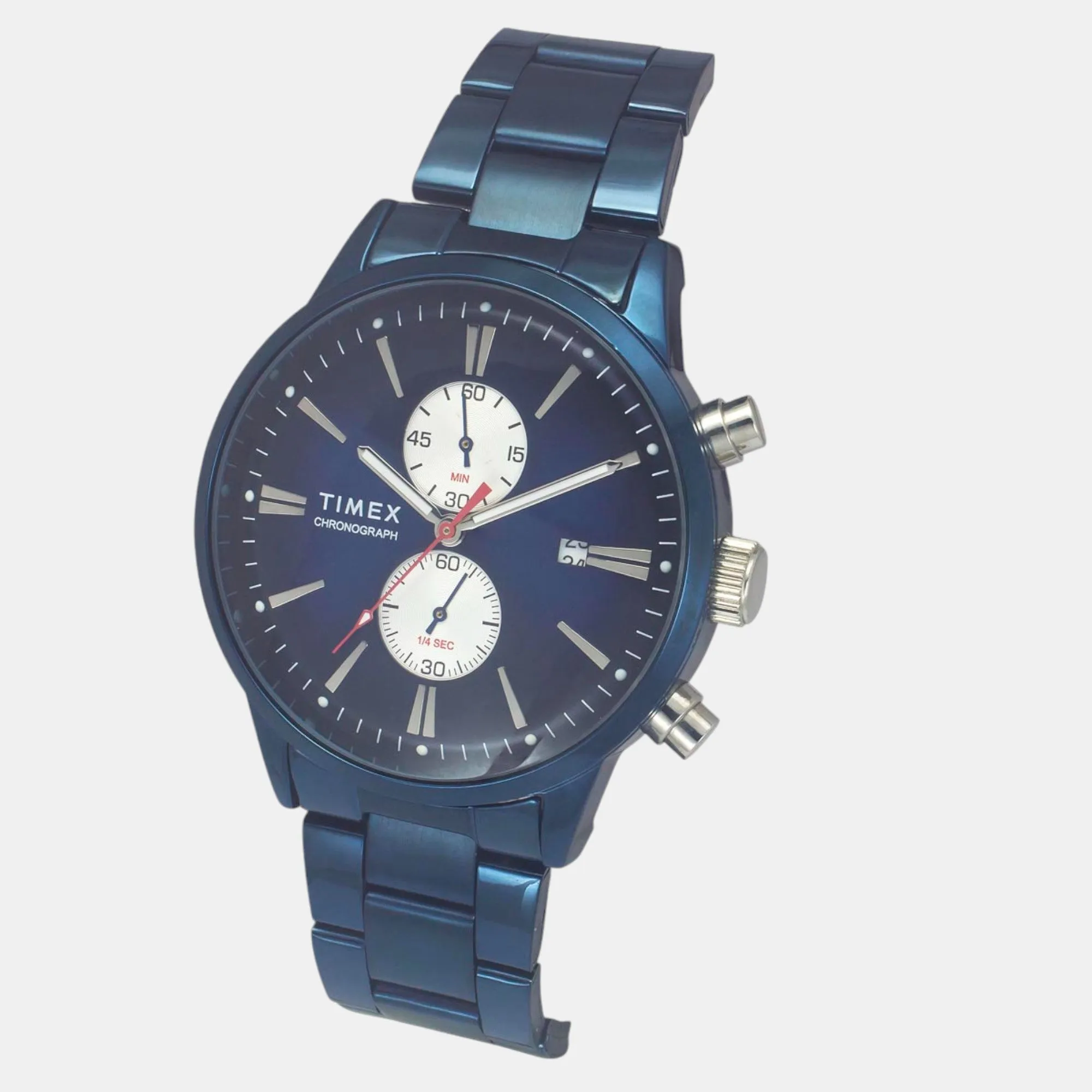 Men Quartz Blue Dial Chronograph Stainless Steel Watch TWEG19934