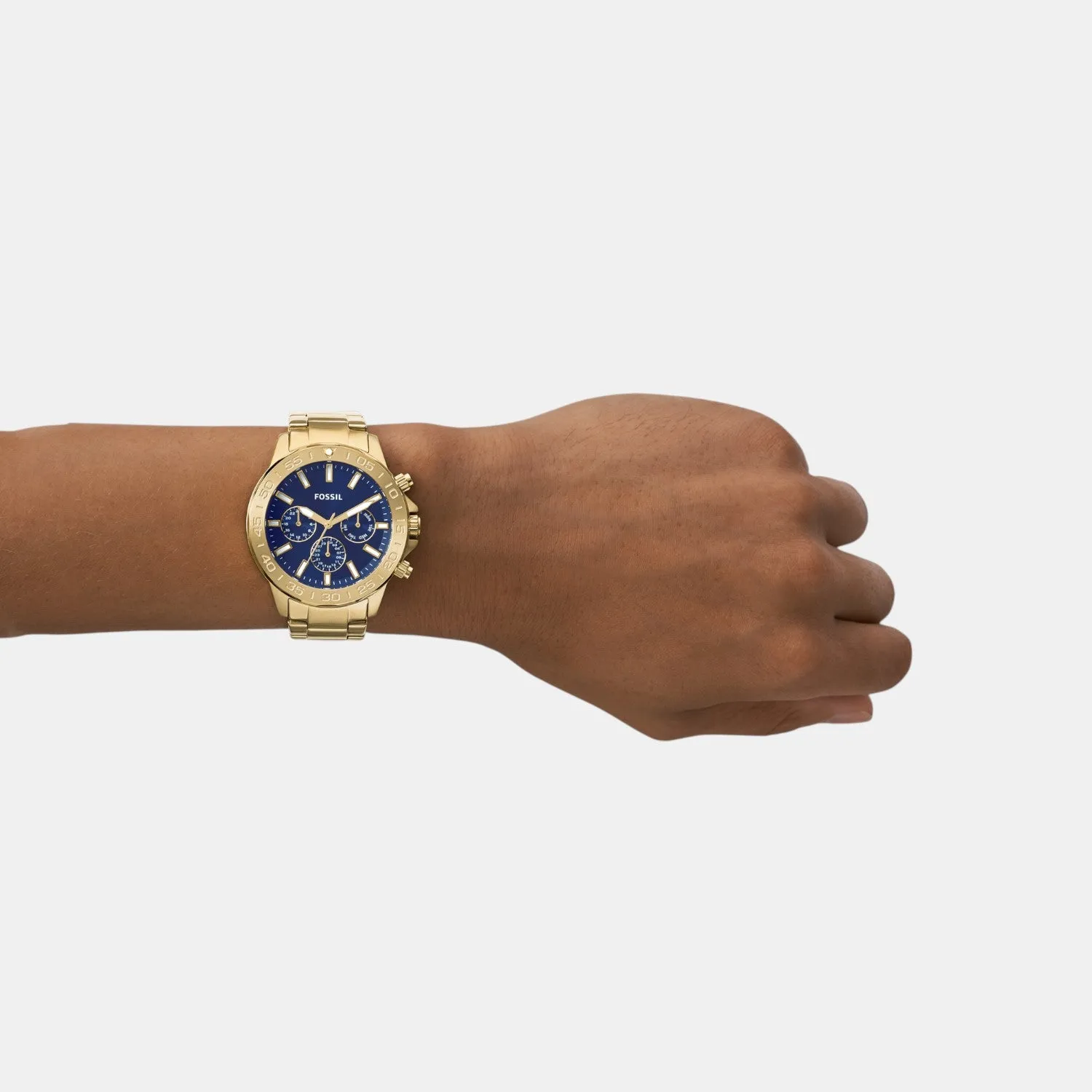Men Quartz Blue Dial Multi-Function Stainless Steel Watch BQ2706
