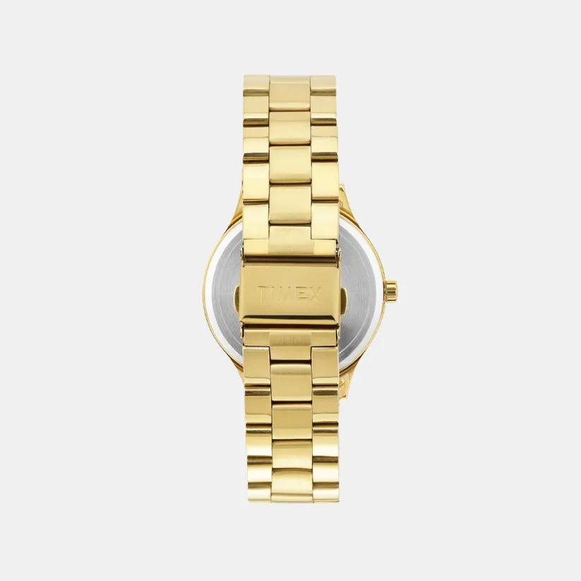 Men Quartz Champagne Dial Analog Stainless Steel Watch TWEG18442
