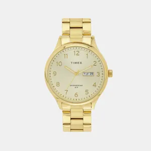 Men Quartz Champagne Dial Analog Stainless Steel Watch TWEG18442