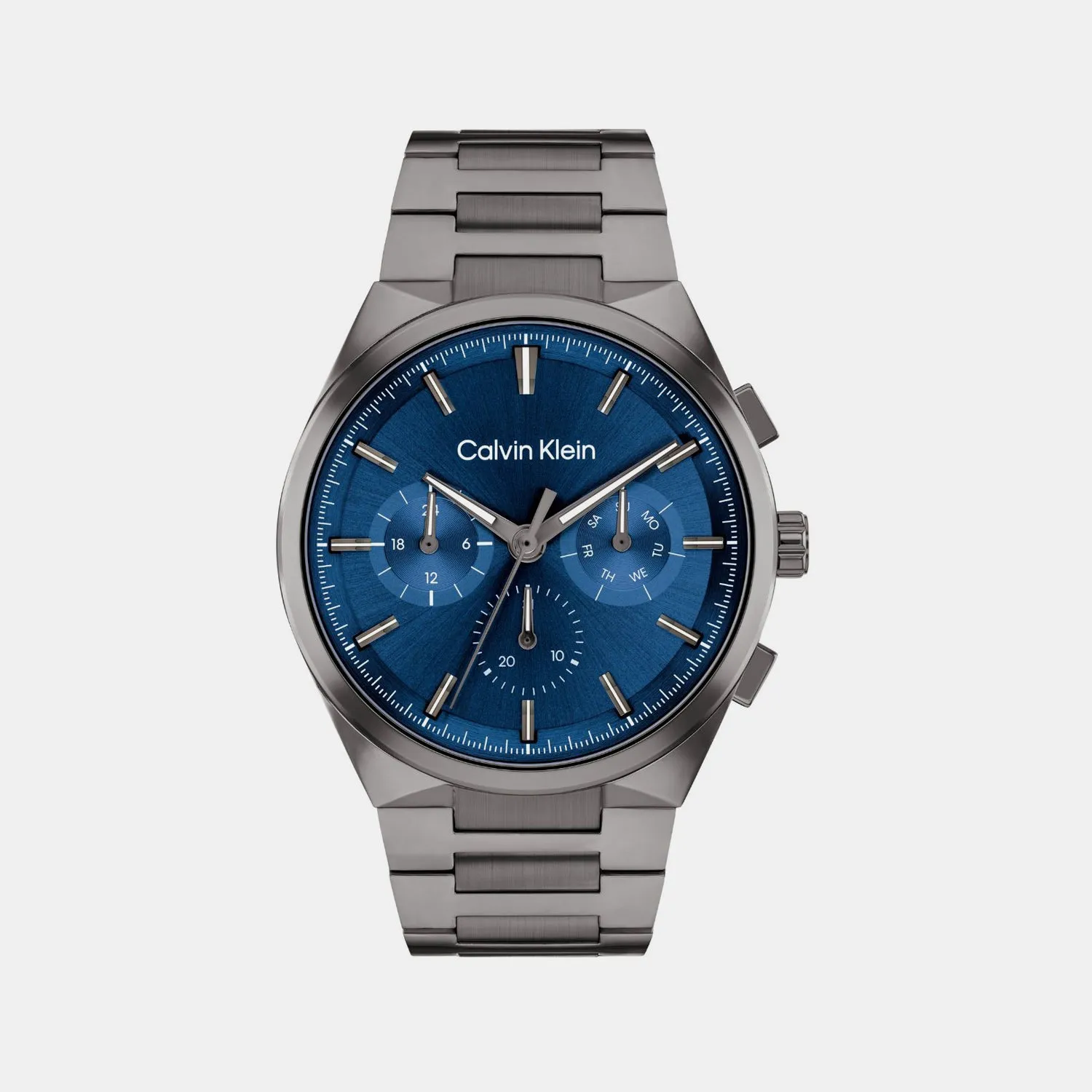 Men Quartz Dark Blue Dial Multi-Function Stainless Steel Watch 25200443
