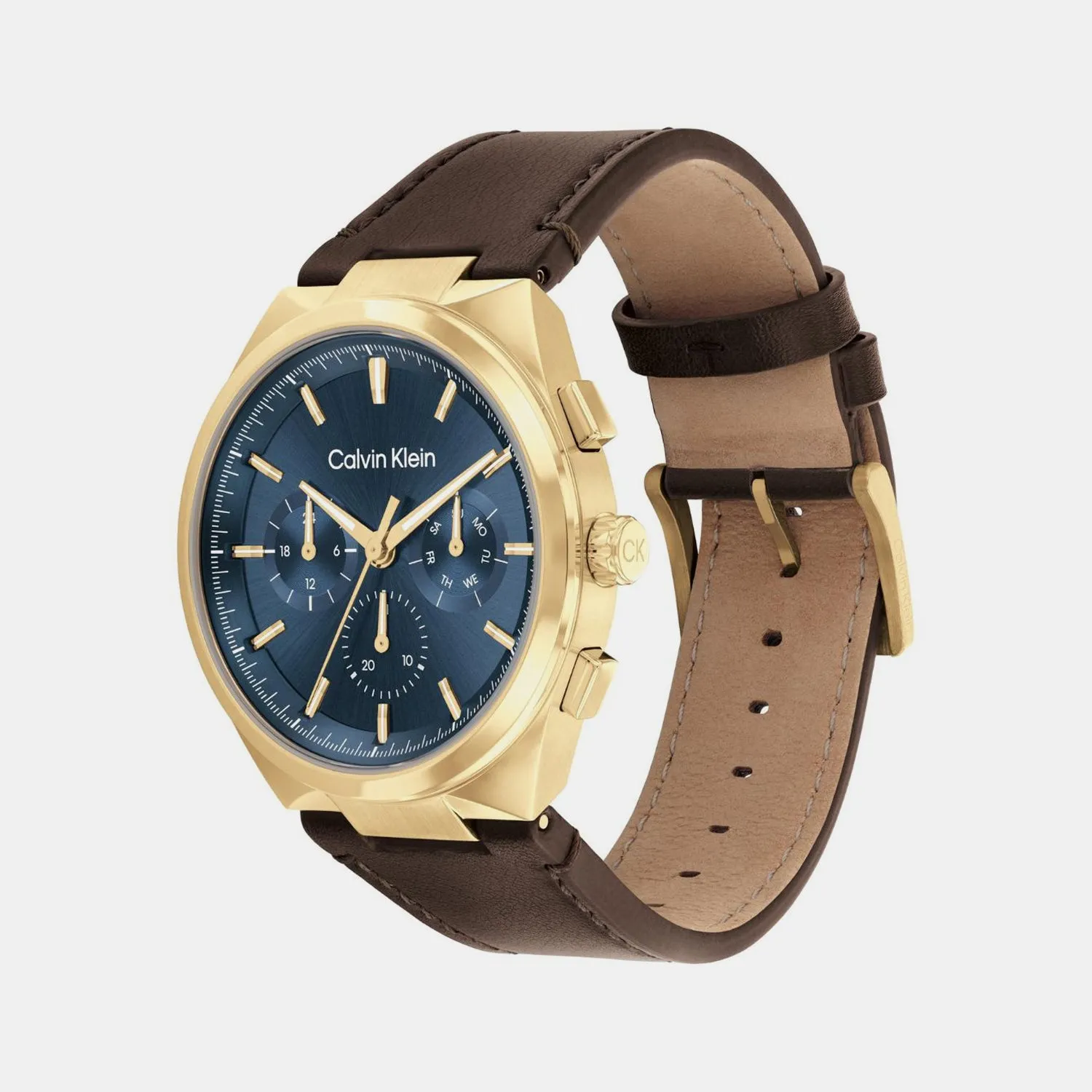 Men Quartz Dark Blue Dial Multi-Function Stainless Steel Watch 25200445