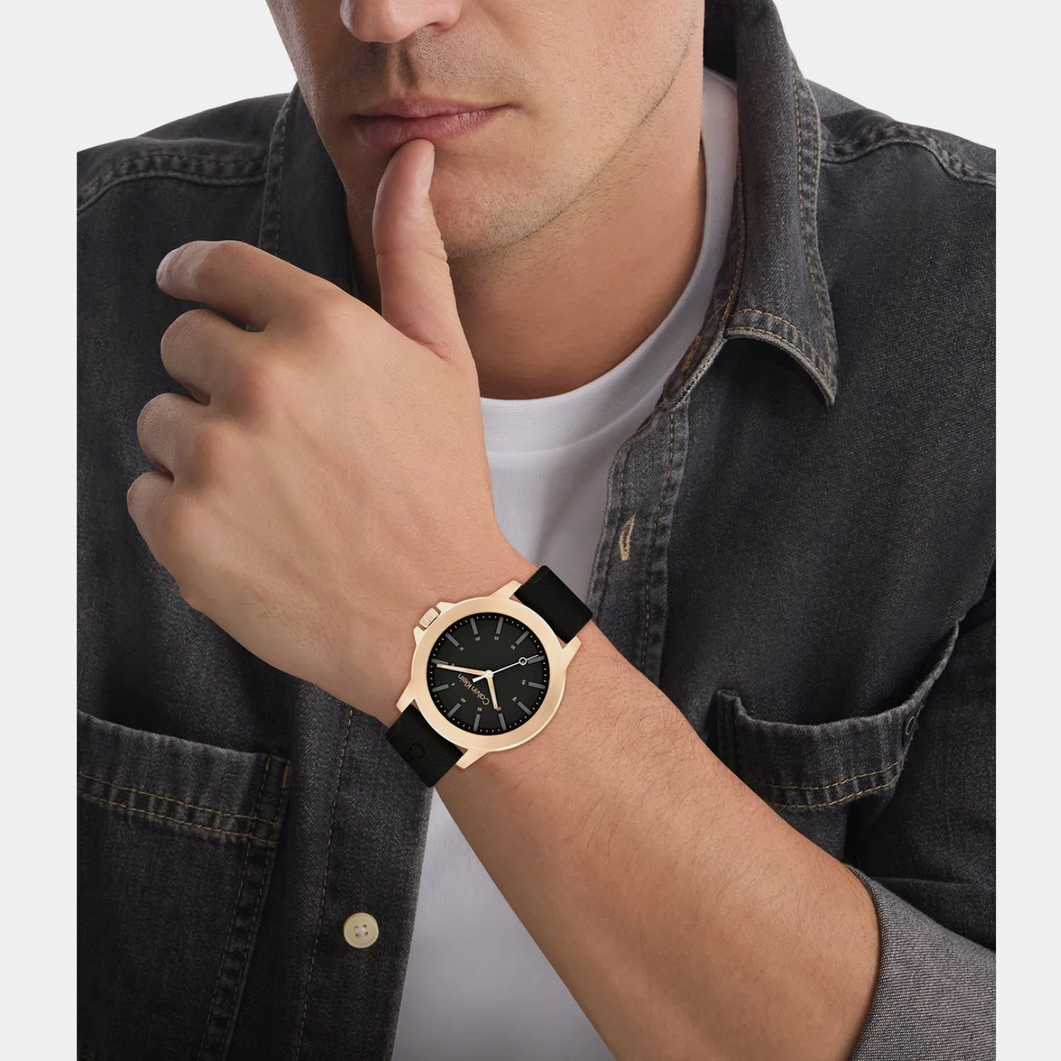 Men Quartz Dark Grey Dial Analog Stainless Steel Watch 25200481