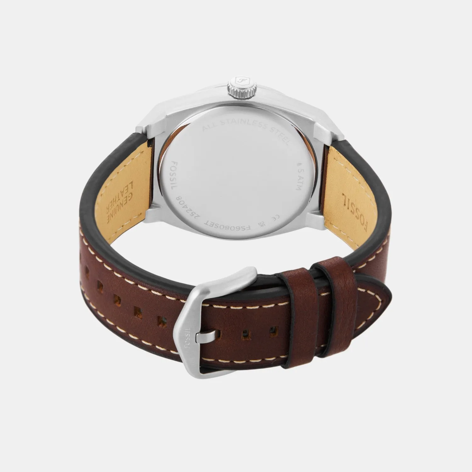 Men Quartz Green Dial Analog Leather Watch FS6080SET