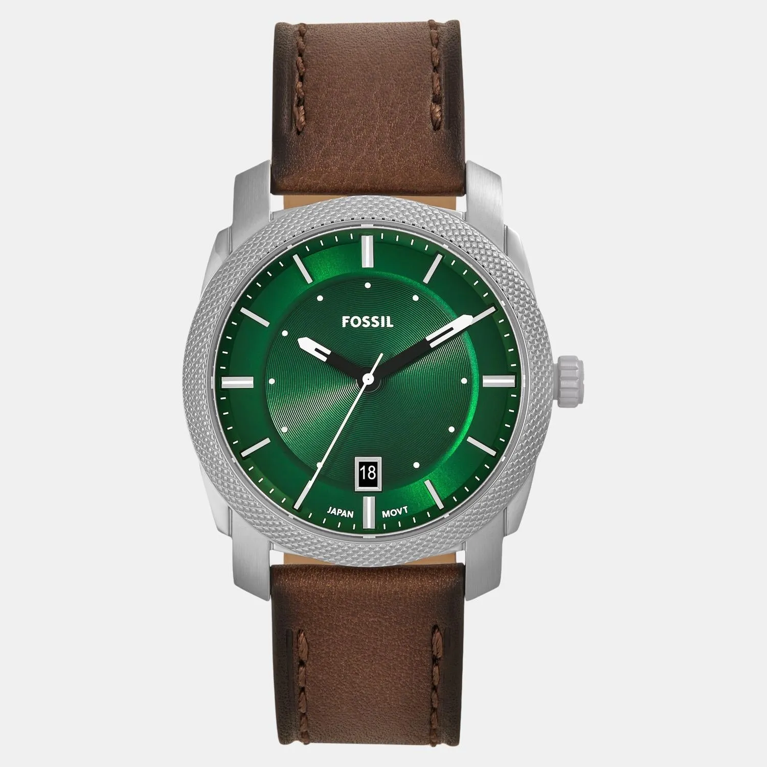 Men Quartz Green Dial Analog Leather Watch FS6085