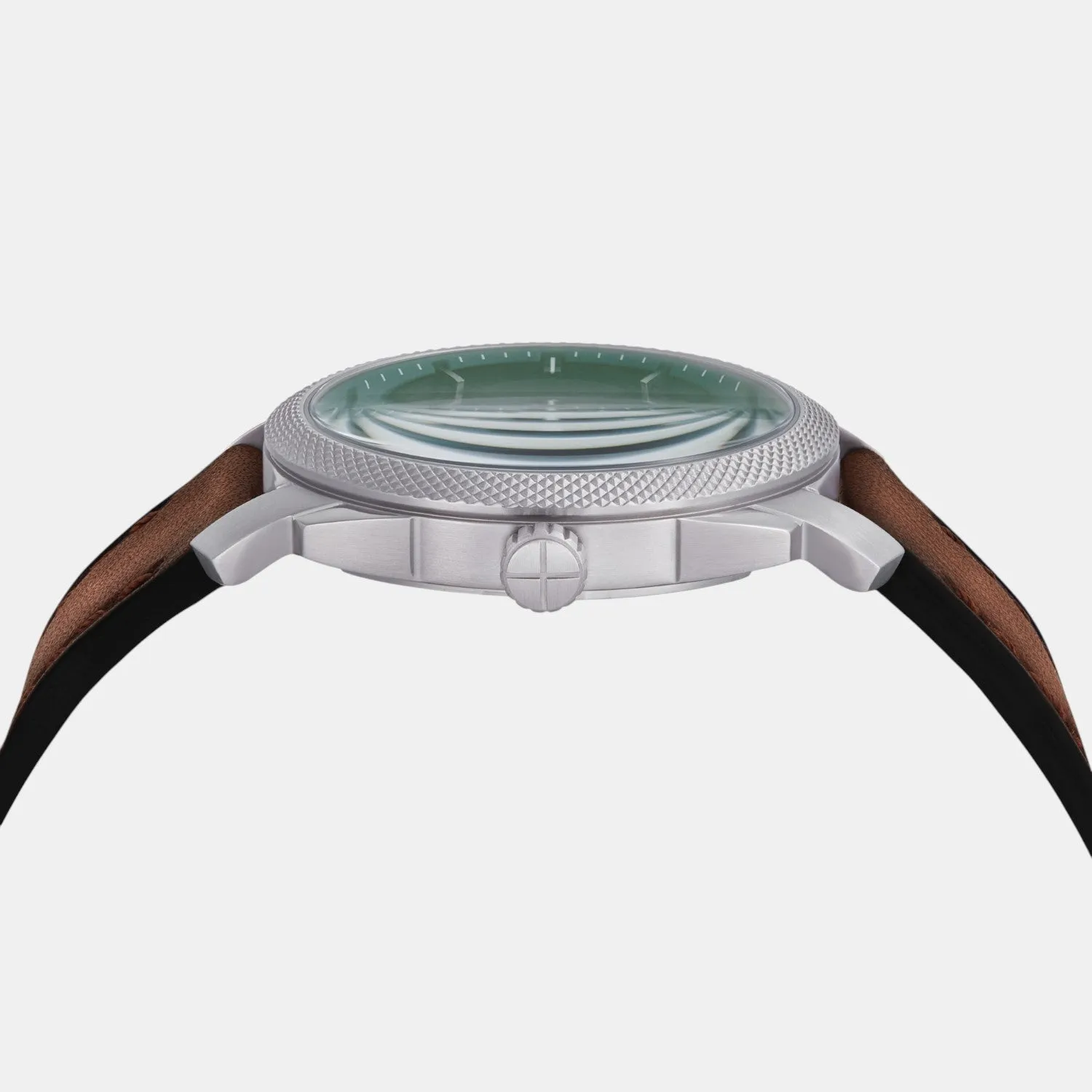 Men Quartz Green Dial Analog Leather Watch FS6085