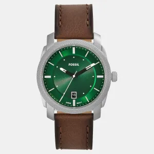 Men Quartz Green Dial Analog Leather Watch FS6085