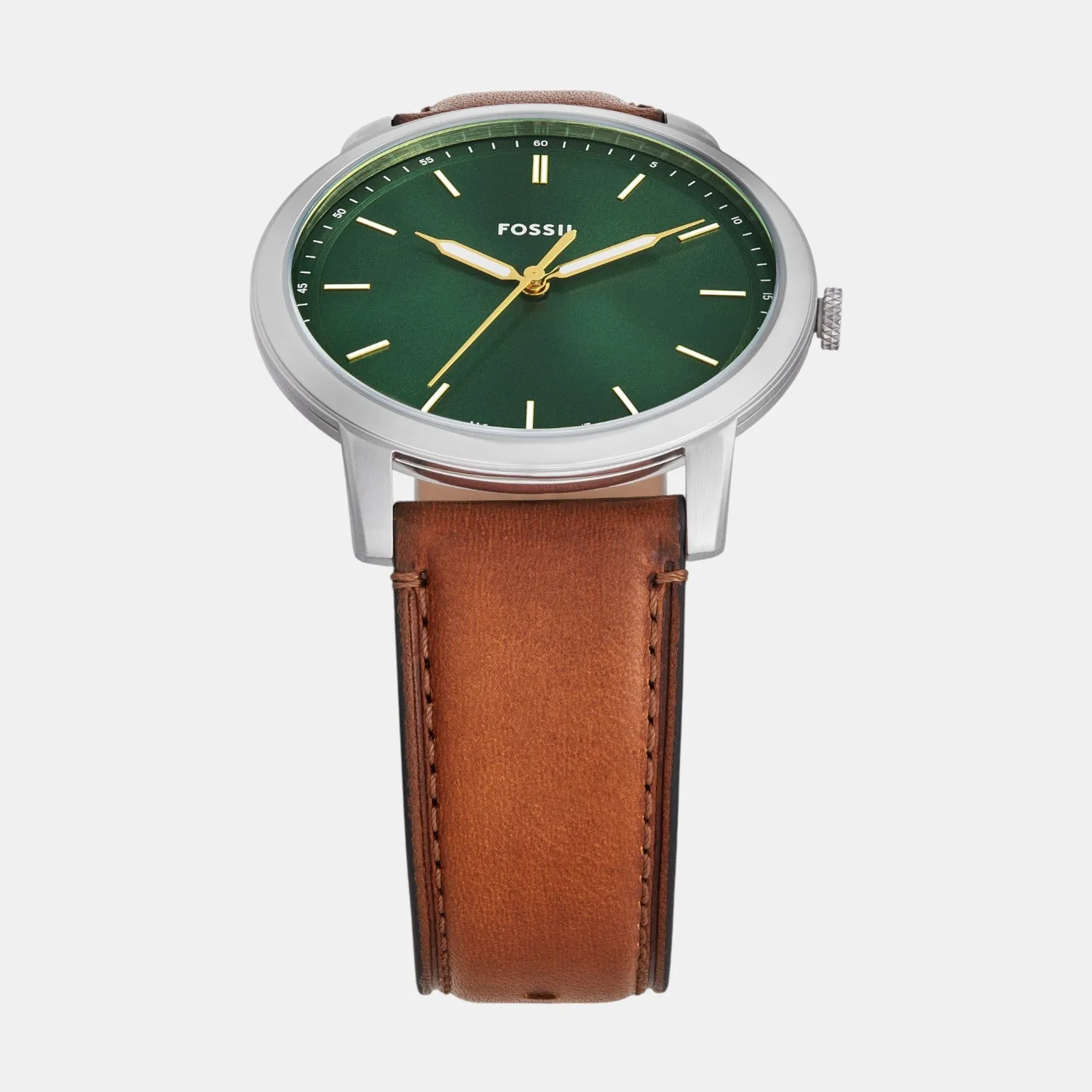 Men Quartz Green Dial Analog Leather Watch FS6094