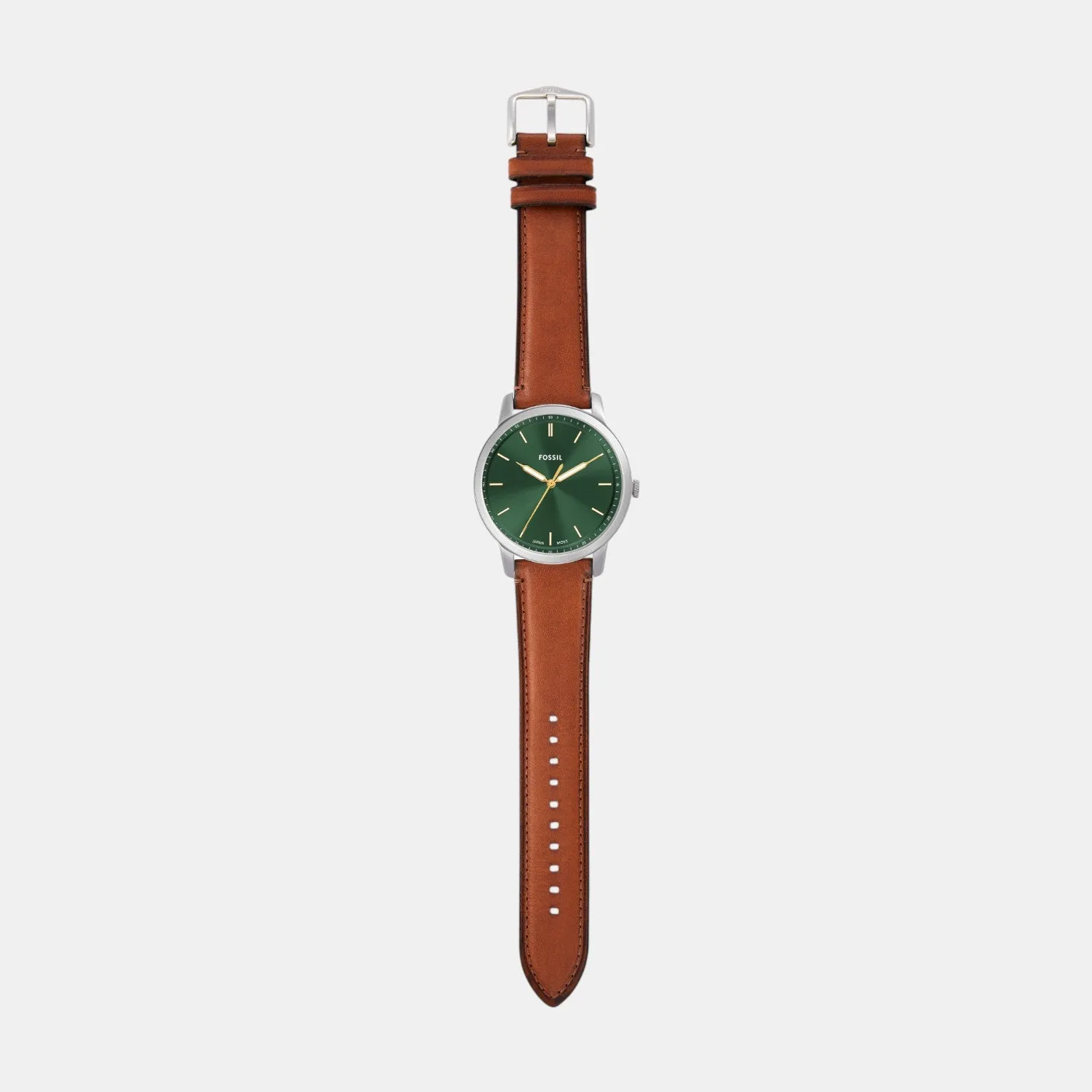 Men Quartz Green Dial Analog Leather Watch FS6094