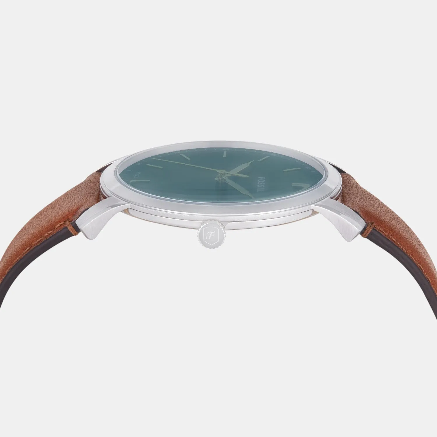 Men Quartz Green Dial Analog Leather Watch FS6094